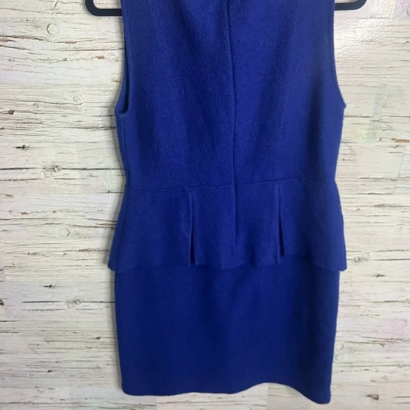 Anthropologie Sparrow large  Wool Blue Peplum Dress size large - Picture 5 of 9